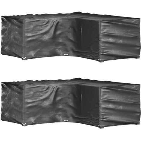 Housses de salon de jardin en forme de L 2 pcs 12 œillets vidaXL