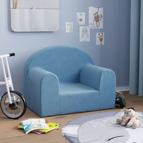 Canapé pour enfants bleu peluche douce vidaXL57758