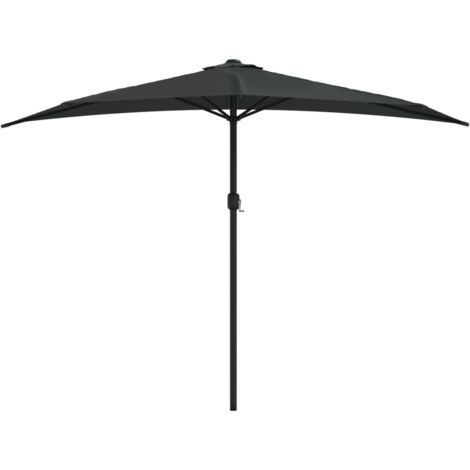 vidaXL Parasol de balcon avec mât en aluminium Noir 300x155x223cm Demi