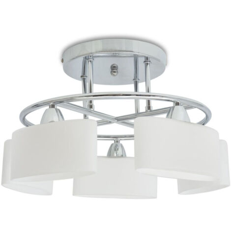 vidaXL Plafonnier avec 5 globes ellipsoïdes pour ampoules E14 200 W