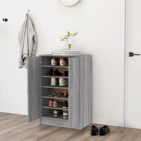 Meuble à chaussures Sonoma gris 60x35x92 cm Bois d'ingénierie vidaXL