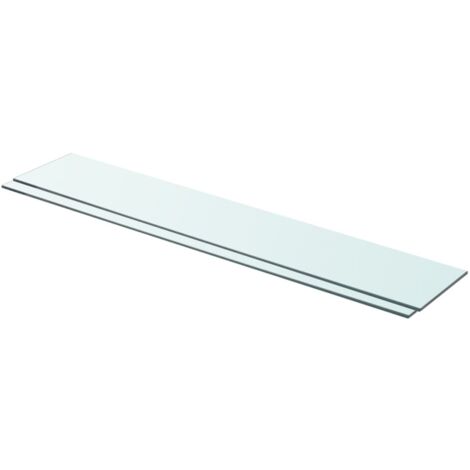 Panneaux d'étagère 2 pcs Verre Transparent 90 x 15 cm vidaXL
