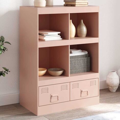 vidaXL Buffet haut rose 67x39x95 cm acier (1/5)