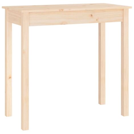 Vidaxl – Table console en bois massif de pin 80x40x75 cm – Cadre stable – Surface spacieuse pour décoration intérieure – Fixation murale incluse (1/5)