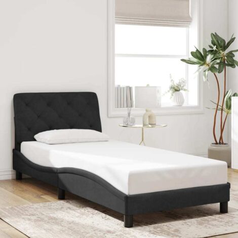 vidaXL Cadre de lit sans matelas noir 90x190 cm velours (1/5)