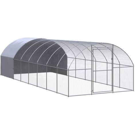 Poulailler d'extérieur 3x8x2 m Acier galvanisé vidaXL