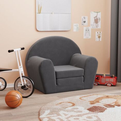 Canapé-lit pour enfants anthracite peluche douce vidaXL
