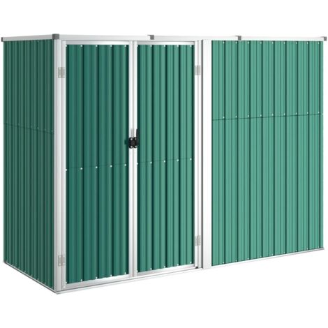 Vidaxl – Abri de jardin métal 225x89x161 cm – Acier galvanisé – Conception inclinée pour écoulement de l'eau – Rangement outils jardin