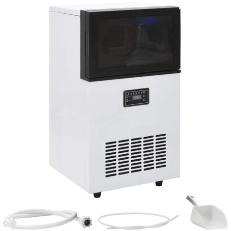 Vidaxl – Machine à glaçons 45 kg / 24 h – 36 glaçons par cycle – Acier inoxydable – Fabrication rapide et silencieuse – Alarme de niveau d'eau