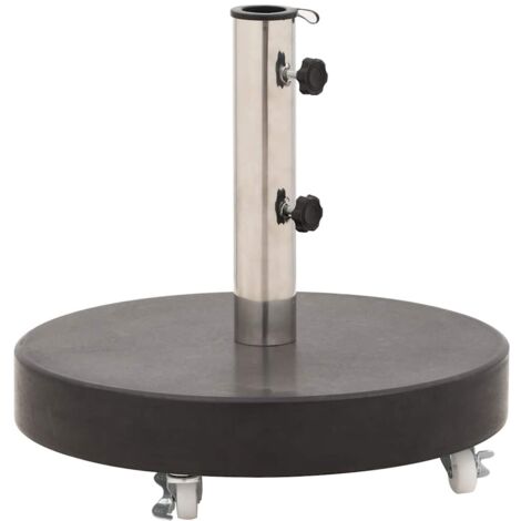 Socle de parasol Granite 30 kg Rond Noir vidaXL