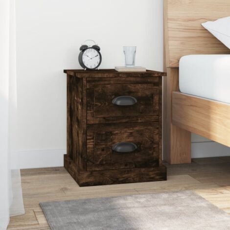 Tables de chevet 2 pcs chêne fumé 39x39x47,5 cm bois ingénierie vidaXL