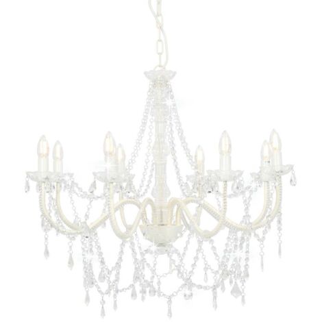 Vidaxl – Lustre avec perles transparentes 8 ampoules E14 – Dimensions 80x75cm – Métal et acrylique – Tension 230V – Puissance max 40W - vidaXL16368