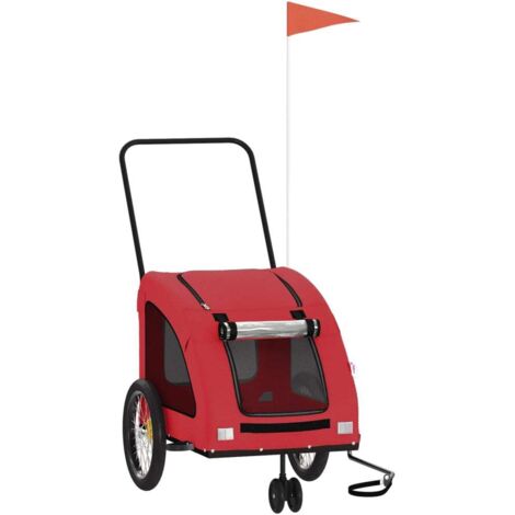 vidaXL Remorque de vélo pour animaux de compagnie rouge