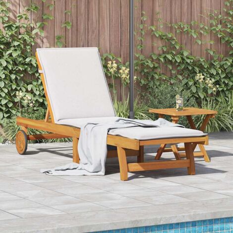 vidaXL Chaise longue avec table bois massif d'acacia (1/5)