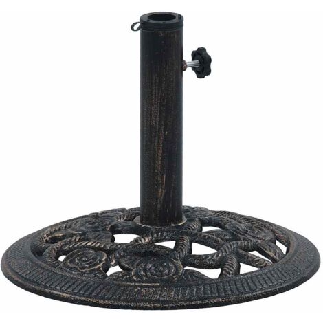 Socle de parasol Noir et bronze 9 kg 40 cm Fonte vidaXL