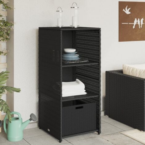 vidaXL Armoire de rangement de jardin noir 50x55x115 cm résine tressée (1/5)