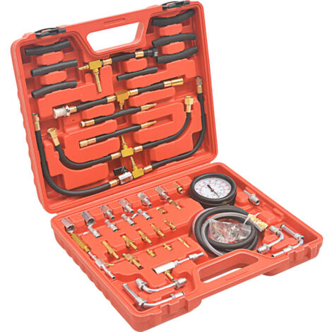 Vidaxl – Kit de testeur de pression d'injection de carburant – Manomètre 140 PSI – Adaptateurs pour systèmes d'injection essence – Mallette de transport