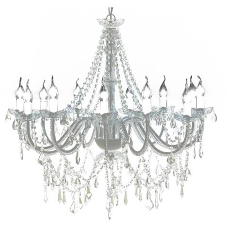 Vidaxl – Lustre vénitien baroque 12 feux 1600 cristaux – Métal et verre – Hauteur 75 cm – Diamètre 80 cm – Ampoules E14 non fournies