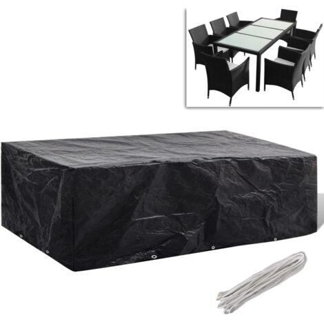 Vidaxl – Housse de transat 300 x 140 x 90 cm – Résistante aux UV et à l'eau – 10 œillets en aluminium avec corde de fixation – Pour mobilier en rotin
