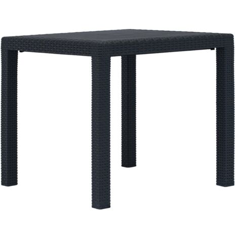 Vidaxl – Table de jardin anthracite 79x79x72cm – Plastique résistant aux intempéries – Aspect rotin – Parfaite pour repas en extérieur