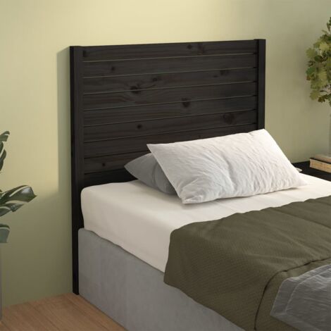 Tête de lit Noir 81x4x100 cm Bois massif de pin vidaXL