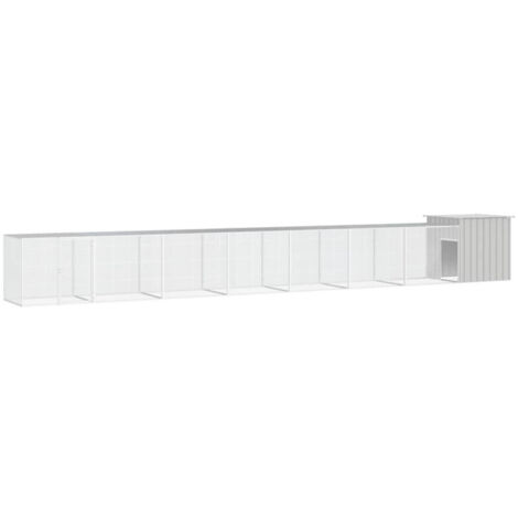 Cage pour poules Gris 800x91x100 cm Acier galvanisé vidaXL