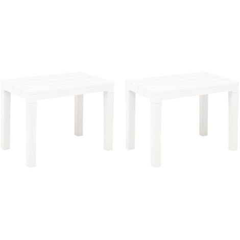 vidaXL Bancs de jardin lot de 2 Blanc Plastique (1/6)