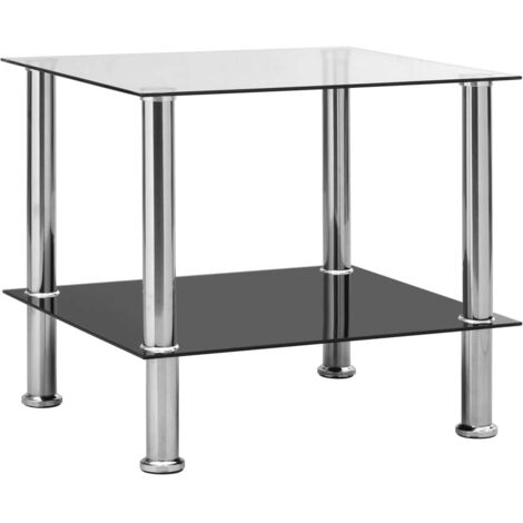 vidaXL Table d'appoint Transparent 45x50x45 cm Verre trempé (1/5)