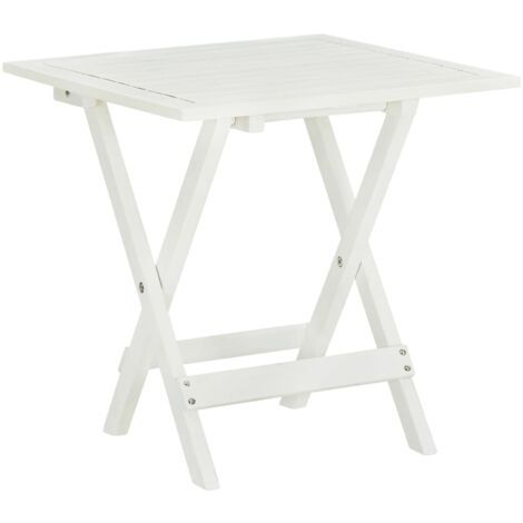Table de bistro Blanc 46x46x47 cm Bois d acacia massif