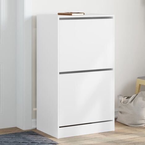 Armoire à chaussures 2 tiroirs rabattables blanc 60x42x108 cm vidaXL