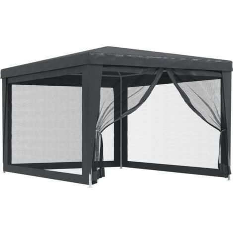 Vidaxl – Tente de fête 3x4m avec 4 parois latérales en maille – Résistante à l'eau et aux UV – Structure en fer enduit de poudre – Pour événements extérieurs (1/6)
