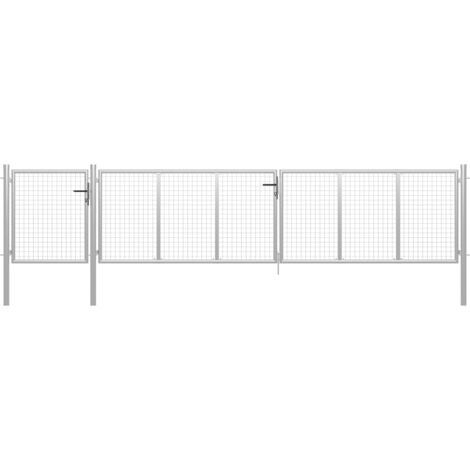 Portail de jardin Acier 500 x 100 cm Argenté vidaXL