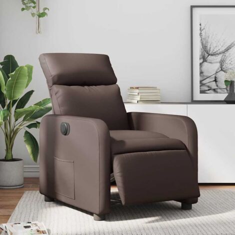 vidaXL Fauteuil inclinable électrique Marron Similicuir (1/5)
