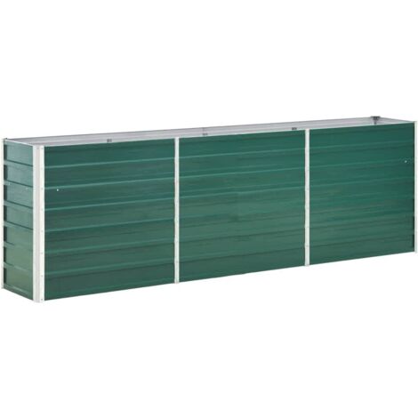 vidaXL Lit surélevé de jardin Acier galvanisé 240x40x77 cm Vert (1/7)