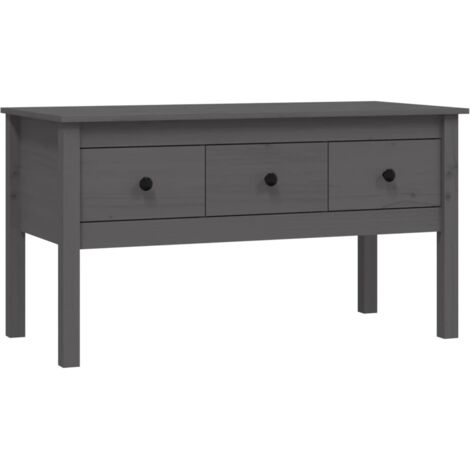 vidaXL Table basse Gris 102x49x55 cm Bois massif de pin (1/5)