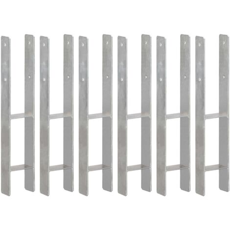 Furniture Limited - Piquets de clôture 6 pcs Argenté 10x6x60 cm