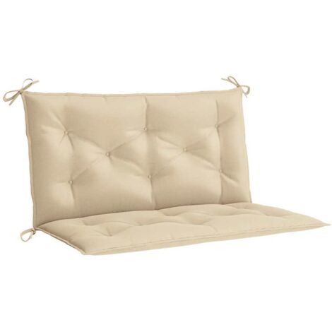 vidaXL Coussin de banc de jardin beige 100x(50+50)x7 cm tissu oxford (1/5)