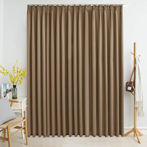 Vidaxl – Rideau occultant taupe 290x245 cm – 100 % polyester – Avec crochets métalliques pour montage facile – Excellente occultation lumière