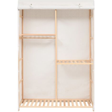 Vidaxl – Armoire à 3 niveaux 110 x 40 x 170 cm – Bois de sapin solide – Avec rail pour vêtements – Facile à assembler