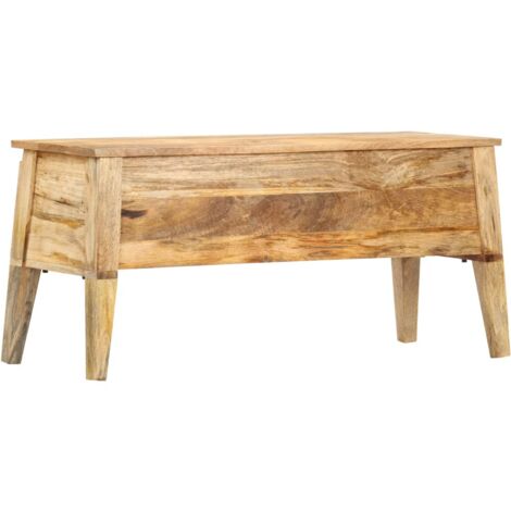 Vidaxl – Boîte de rangement en bois de manguier massif 99x35x48 cm – Charme rustique – Facile à assembler – Espace de rangement optimal (1/6)