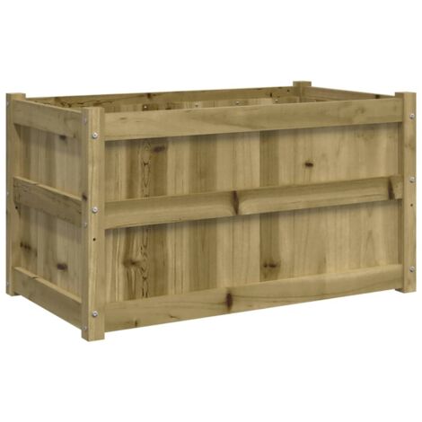 Vidaxl – Jardinière en bois de pin imprégné 90x50x50 cm – Résistante aux intempéries – Pour cultiver légumes et fleurs – Assemblage requis