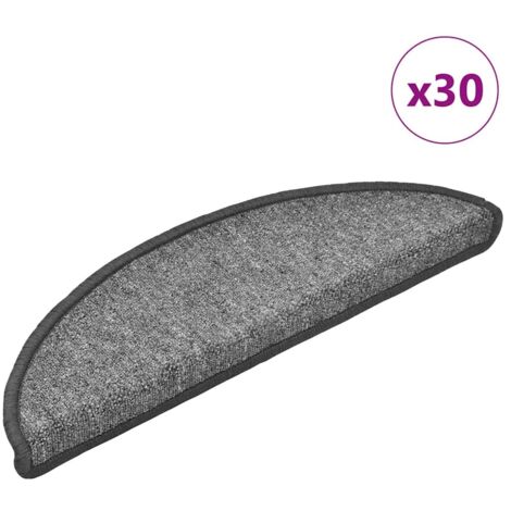Tapis d'escalier 30 pcs gris foncé 56x17x3 cm vidaXL