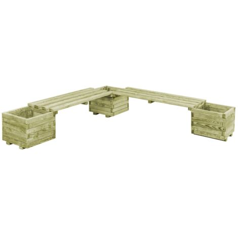 Banc de jardin à jardinières Bois de pin imprégné vidaXL (1/5)