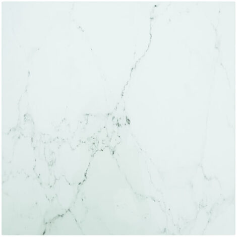 Dessus de table blanc 60x60 cm 6 mm verre trempé design marbre