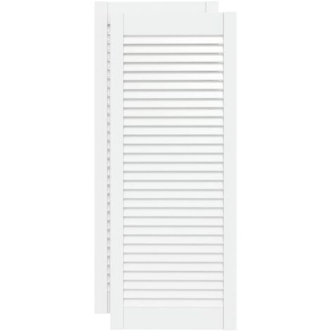 Portes d'armoire à persiennes 2pcs blanc 99,3x39,4cm pin massif vidaXL