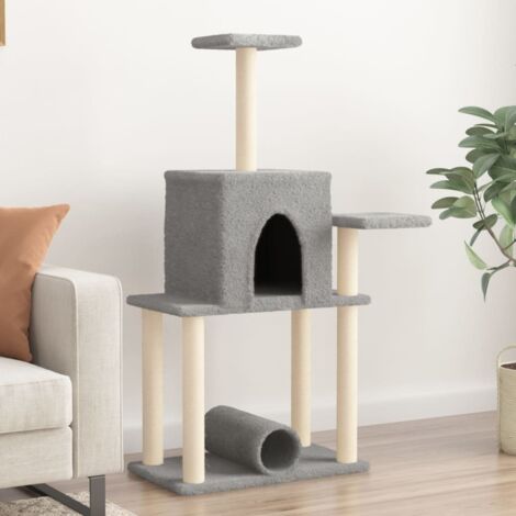 Arbre à chat avec griffoirs en sisal gris clair 122 cm vidaXL (1/5)