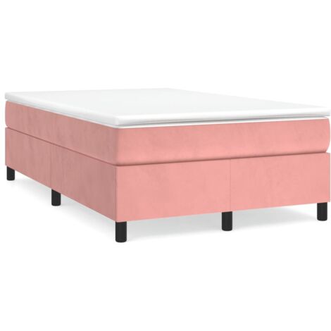 vidaXL Sommier à lattes de lit avec matelas rose 120x190 cm velours (1/5)