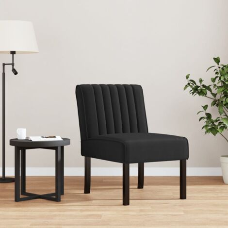 vidaXL Fauteuil sans accoudoirs noir velours (1/7)