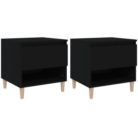 vidaXL Tables de chevet 2 pcs Noir 50x46x50 cm Bois d’ingénierie