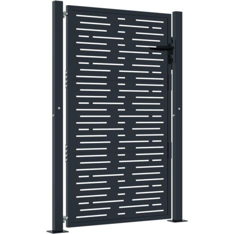 Vidaxl – Portail de jardin en acier galvanisé anthracite 105x130 cm – Système verrouillable – Panneau de porte 85x125 cm – Montage requis